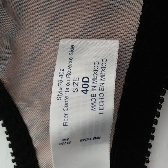 Bra Underwire Full Coverage Size 40D Animal Print Black - Picture 7 of 9